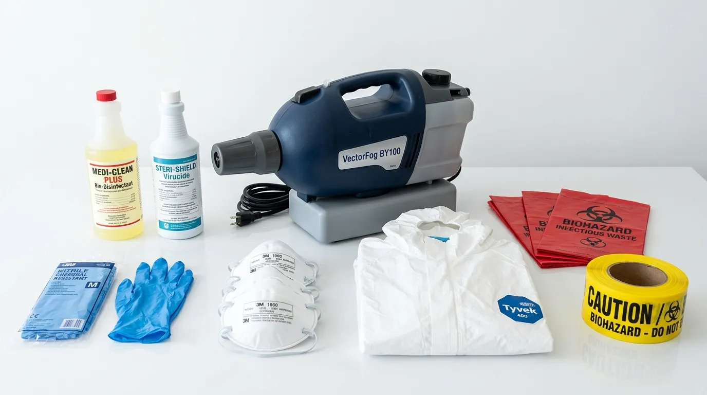 Professional biohazard remediation crew working in Linden